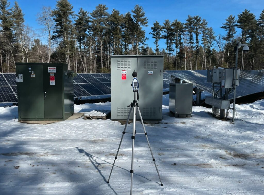 Don’t let noise be a drain on BESS developments 4 Sound level meter near a solar farm 1024x756 1 probid energy